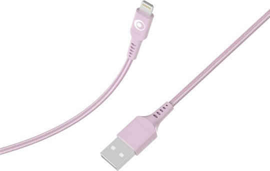 Bigben Connected Usb-A/Lightning 2.4A Fastcharge 12W 1.2M Заряден Трансферен Кабел Розов
