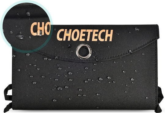 Choetech Panou Solar Pliabil 19W Camping Drumeții Pescuit 2x USB 2.4A Negru PS-19W