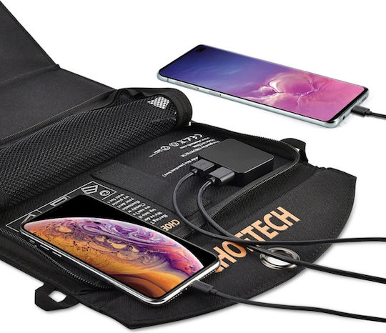 Choetech Panou Solar Pliabil 19W Camping Drumeții Pescuit 2x USB 2.4A Negru PS-19W