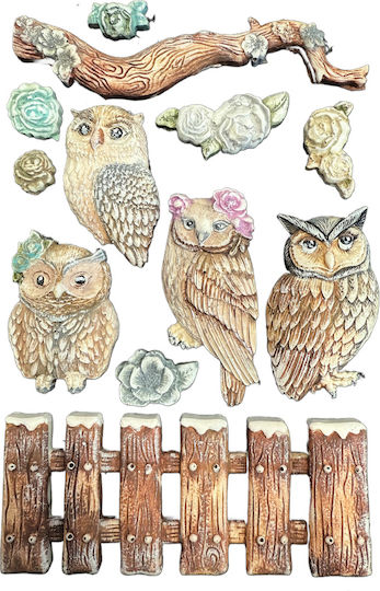 Καλούπι Σιλικόνης A5 15×21cm Stamperia Owl's House Owl Branches