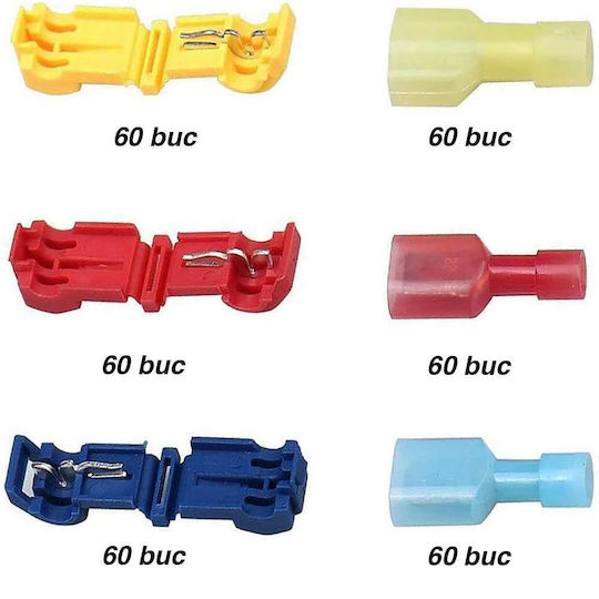 Set Conector Tip T 360 Bucăți Conexiune Rapidă Fără Tăierea Firelor Originale Ideal Auto-moto Bărci Proiecte Diy Onuvio