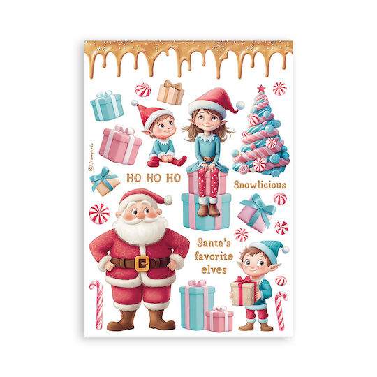 Αυτοκόλλητα Washi Pad A5 8 Φύλλα Candy Christmas Stamperia