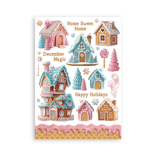 Αυτοκόλλητα Washi Pad A5 8 Φύλλα Candy Christmas Stamperia