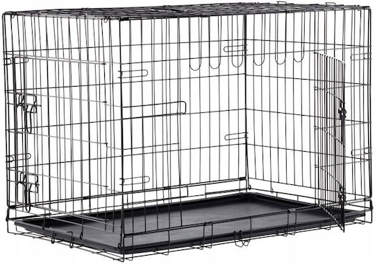 Extensibil Parc pentru Câini din Metal de Culoare Negru 107 x 69 x 76cm