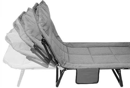 Klappbett mit Matratze 2,5cm Einzel Grau 200x65x29cm