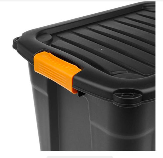 Plastic Cutie de Depozitare cu Capac Negru 59.8x38.8x41.1cm 1buc