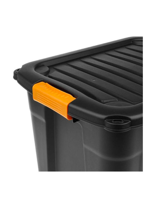 Plastic Storage Box with Lid Black 60x39x20cm 1pcs