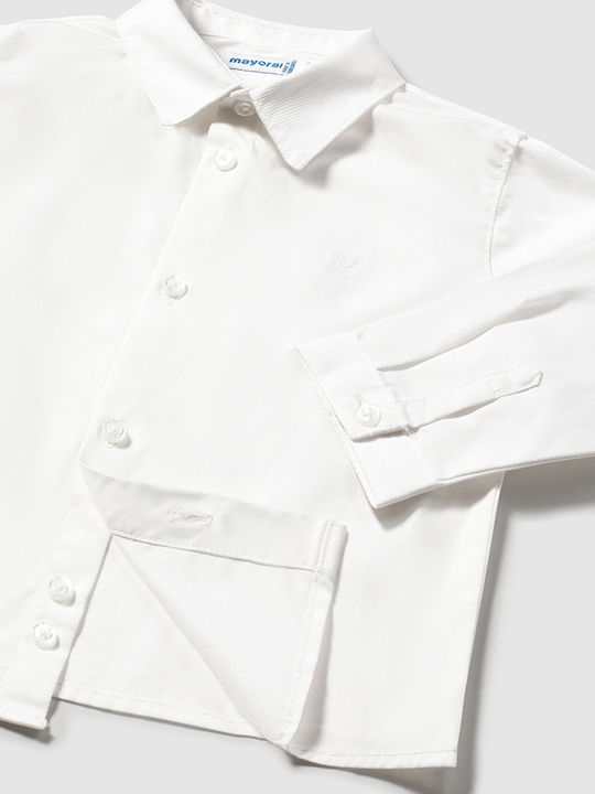 Kids One Color Long-Sleeved White Shirt