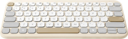 Asus KW100 Ασύρματο Bluetooth Πληκτρολόγιο Αγγλικό US Oat Milk