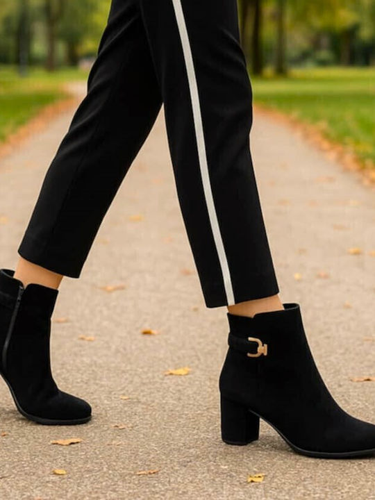 Wildleder Stiefeletten Damen Schwarz