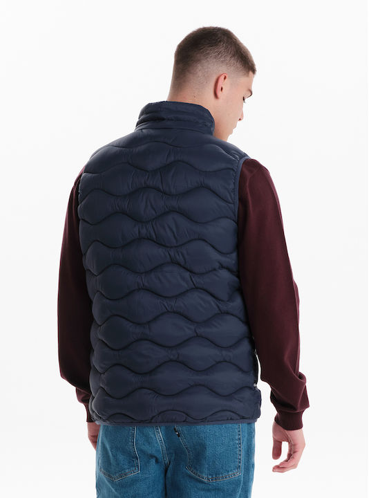 Ärmellos Winter Jacke Puffer Wasserdicht und Winddicht Blau