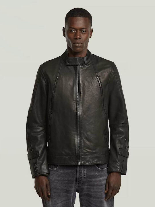 G-Star Raw Biker Leather Jacket Black