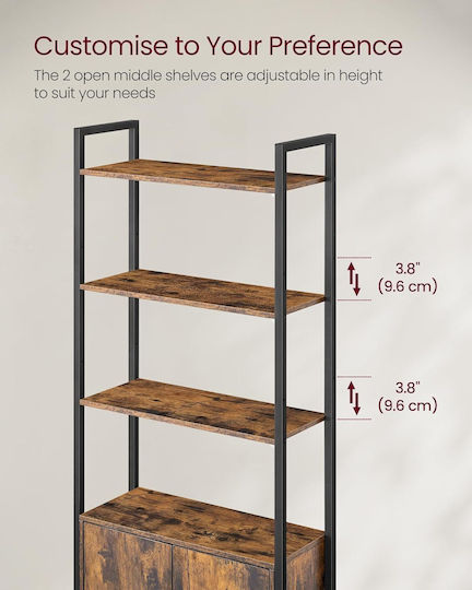 Bibliotecă Black And Brown 24x60x159.5cm