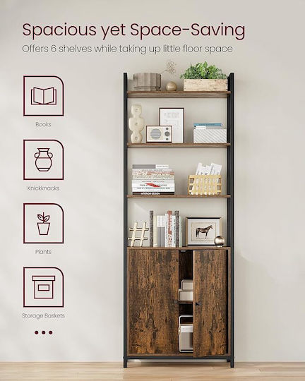 Bibliotecă Black And Brown 24x60x159.5cm