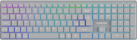 Canyon CNS-HBTK11G Ασύρματο Bluetooth Πληκτρολόγιο Αγγλικό US Γκρι