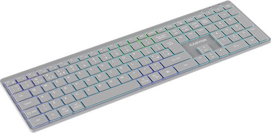 Canyon CNS-HBTK11G Ασύρματο Bluetooth Πληκτρολόγιο Αγγλικό US Γκρι