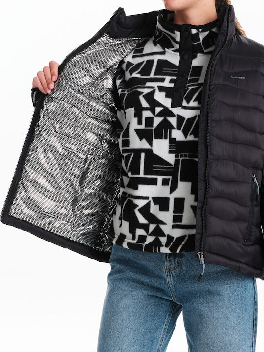 Women's Puffer Jacket for Winter with Hood Black
