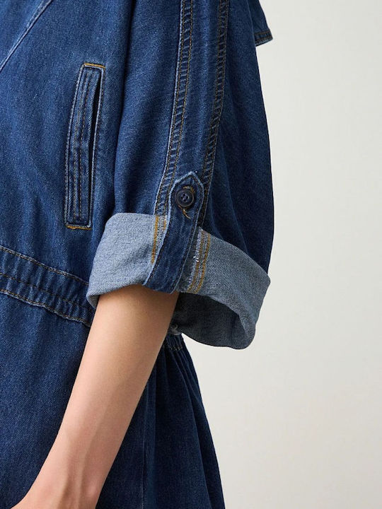 Scurtă Jachetă de femei din denim Dark Blue Denim