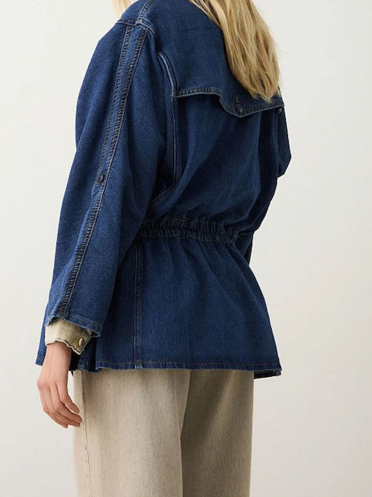 Scurtă Jachetă de femei din denim Dark Blue Denim