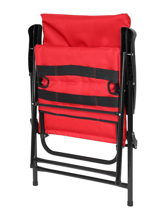 Outdoor Chair Metallic Red with Cushion 59x66x90cm