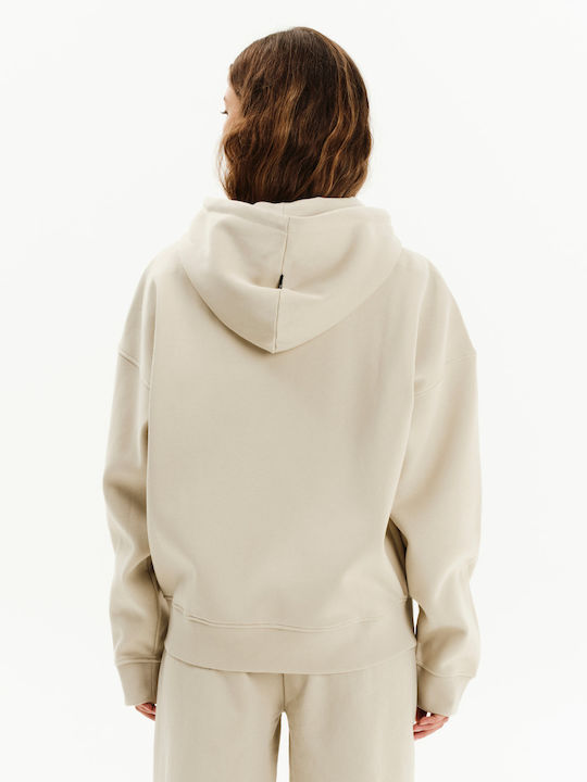 Lang Damen Sweatshirtjacke Kapuzen Clay Grey