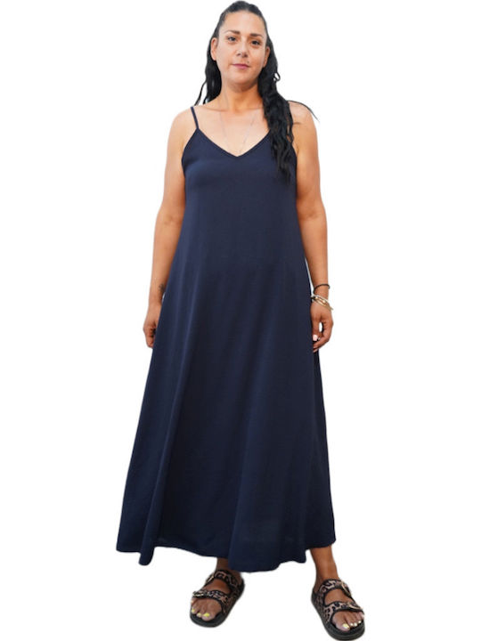 Καλοκαιρινό Maxi Φόρεμα Blue Navy