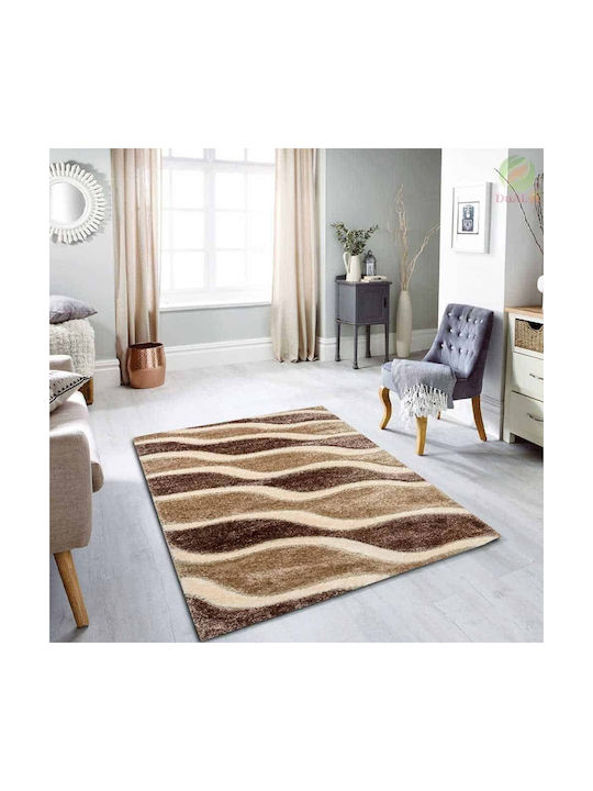 Χαλί Μεταξένιο 100x200cm Brown-cream