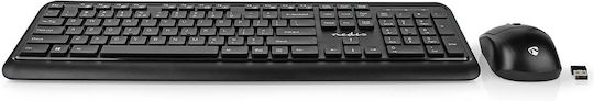 Nedis KBMCW100BKUS Kabellos Tastatur & Maus Set Englisch US