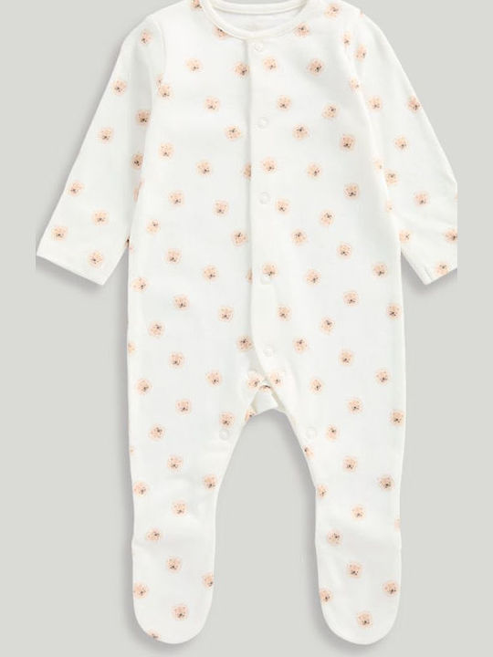 Mothercare Baby Bodysuit Set Long-Sleeved Ecru 3pcs