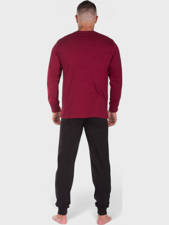 Men's Cotton Pyjama Nina Club Urban Red Nc26594-1 Burgundy