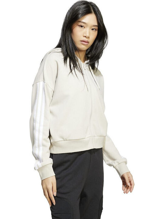 Women's Sweatshirt Jacket Hooded Beige