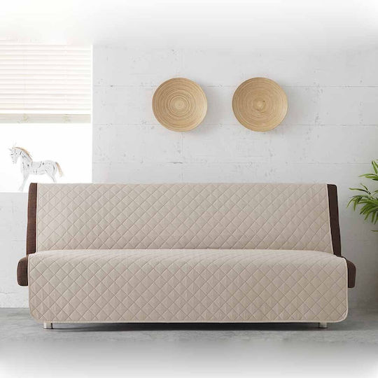 Sofazip Elastische Abdeckung für Vier-Sitzer-Sofa Brown-beige 200εκ. 1Stück SZMATFBMABE