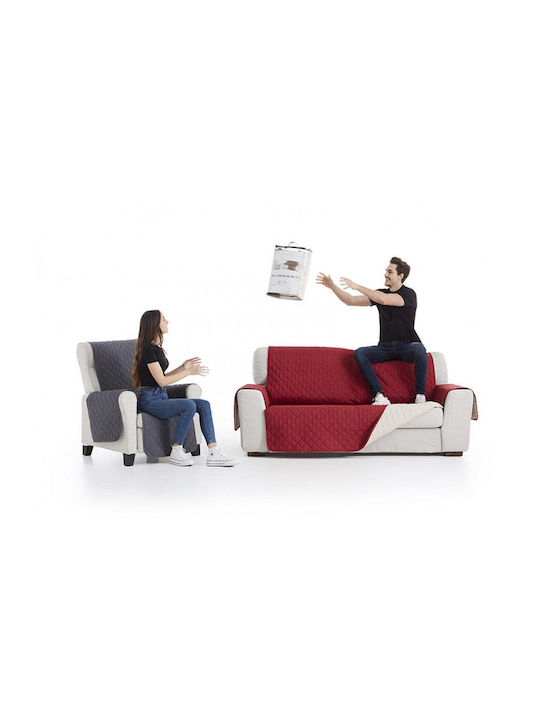 Sofazip Elastische Abdeckung für Sessel Red-beige 55εκ. 1Stück SZMATREDBEJ