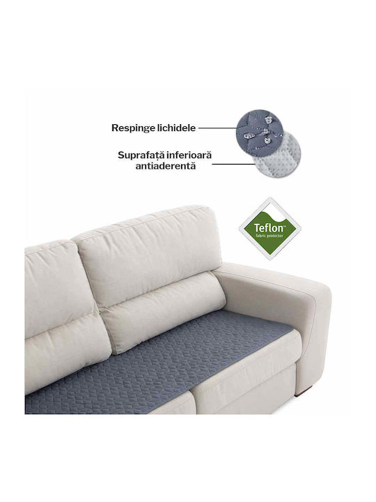 Sofazip Topper Impermeabil Husă Elastică Canapea cu trei locuri Dark Gray 90x160cm 1buc SZTOPGRIINC