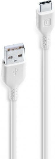 Cellular Line Regular USB 2.0 Cablu USB-C bărbătesc - USB-A Alb 0.6m