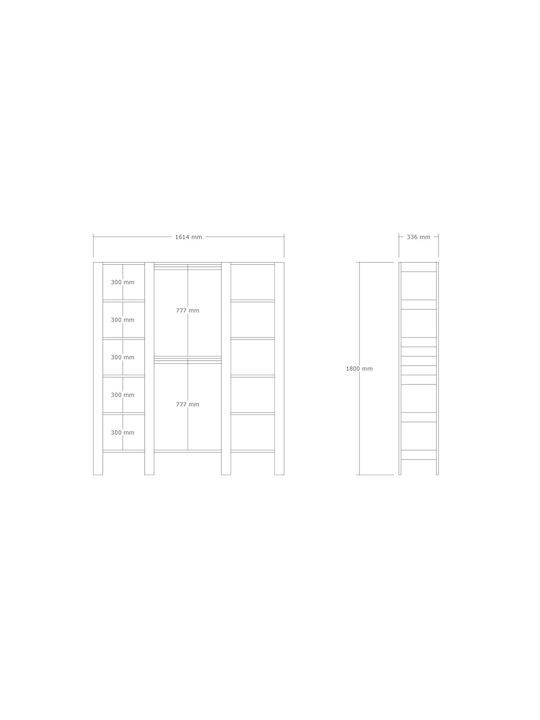 Aithrio Rack Pentru Îmbrăcăminte Din Lemn Alb 161.4x38cm