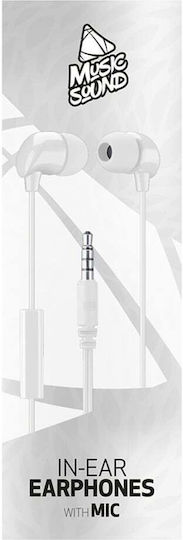 Cellular Line Music Sound In-ear Handsfree Ακουστικά με Βύσμα 3.5mm Λευκό