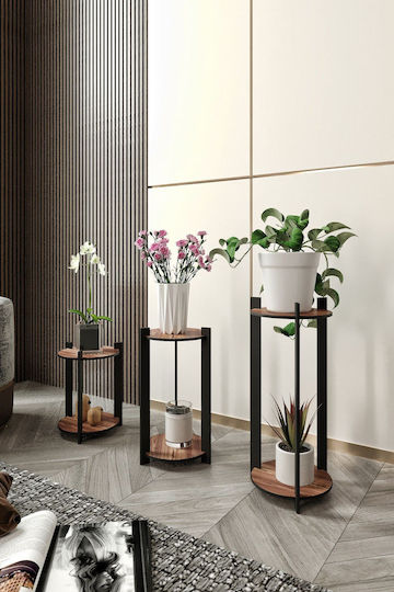 Hanah Home Ανθοστήλες Ξύλινες Καφέ 23x23x30εκ. 3τμχ