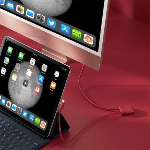 Xoopar USB to Lightning / Type-C Cable Κόκκινο 1m (XP61137.15A)