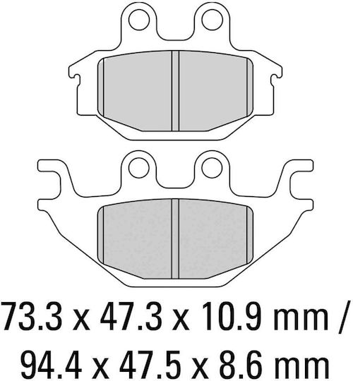 Ferodo Τακάκια Μοτοσυκλέτας Πίσω Kymco MXU 300 2006-2011 / MXU 500 2005-2013 / Yamaha YZF-R125 2008-2015 για Yamaha YZF - R125