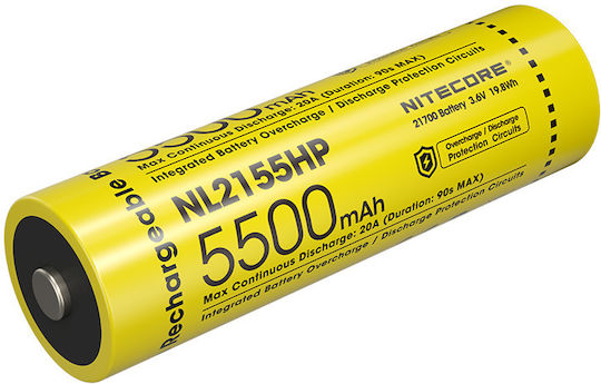 NiteCore NL2153HP Rechargable Battery 21700 Li-ion 5500mAh 3.6V 1pcs