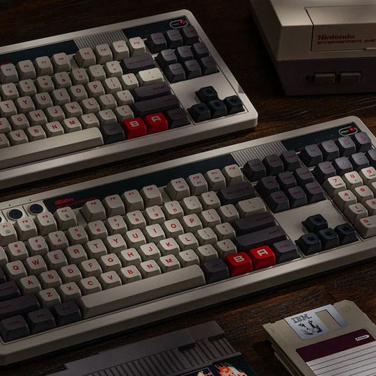 8Bitdo Retro N Edition Ασύρματο Gaming Μηχανικό Πληκτρολόγιο με Custom διακόπτες (Αγγλικό US) Γκρι
