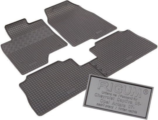 Rigum Set of Front and Rear Mats 4pcs for Opel Antara Chevrolet Captiva 2006-2018 Black