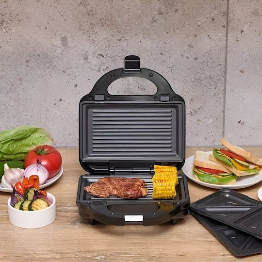 MPM Sandwich Maker Grill 750W Neagră
