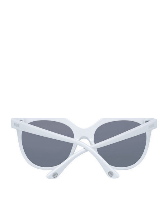 Victoria's Secret Women's Sunglasses with White Plastic Frame and Gray Lens PK0009 25A