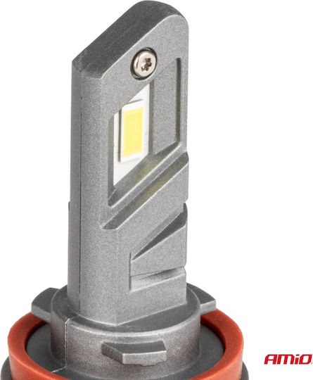 AMiO Lampen Auto H8 / H9 / H11 Canbus LED 6000K Kaltes Weiß 12V 50W 2Stück