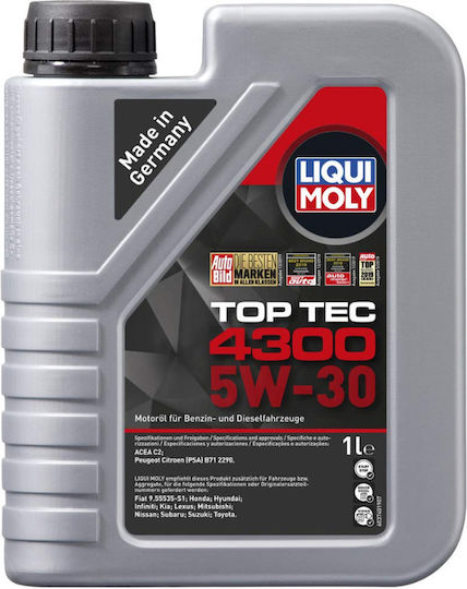 Liqui Moly Top Tec 4300 Синтетичен Масло за Автомобили 5W-30 1лт
