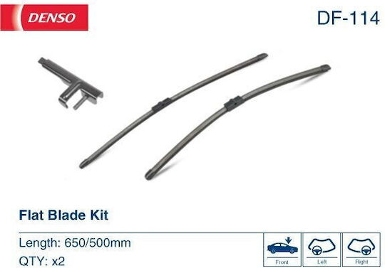 Lamele Ștergătoare Auto Fără Îmbinare 650/500mm 2buc Denso Bmw Volvo S40 Ii V50 X3 F25 X4 F26 12.03-03.18