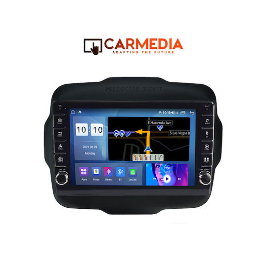 Carmedia Car Audio System for Jeep Renegade 2014 (Bluetooth/USB/WiFi/GPS/Apple-Carplay/Android-Auto) with Touch Screen 9"