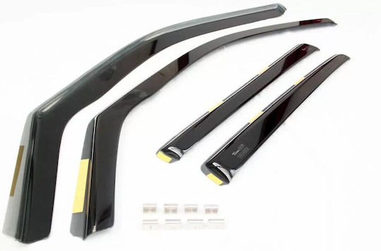 Heko Set of Windbreakers Front and Rear Car Dark Fime for Kia Rio 2005-2011 4pcs